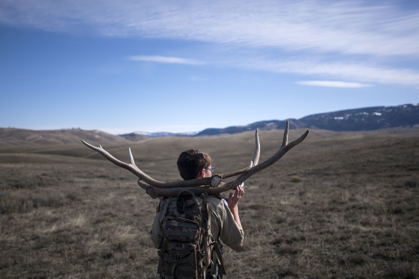 Boy Scout antler pickup